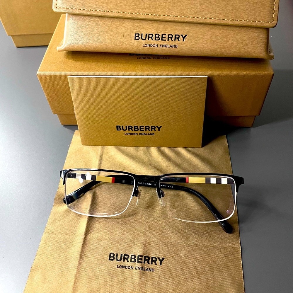 Burberry Metal Semi-Rimless Eyeglasses